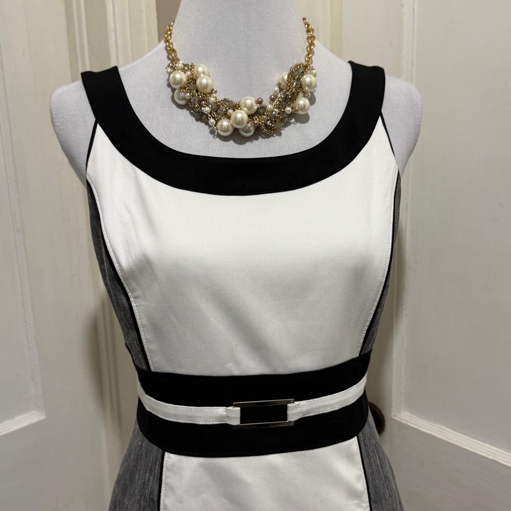 White House Black Market Black and White Colorblock Dress - Picture 13 of 16